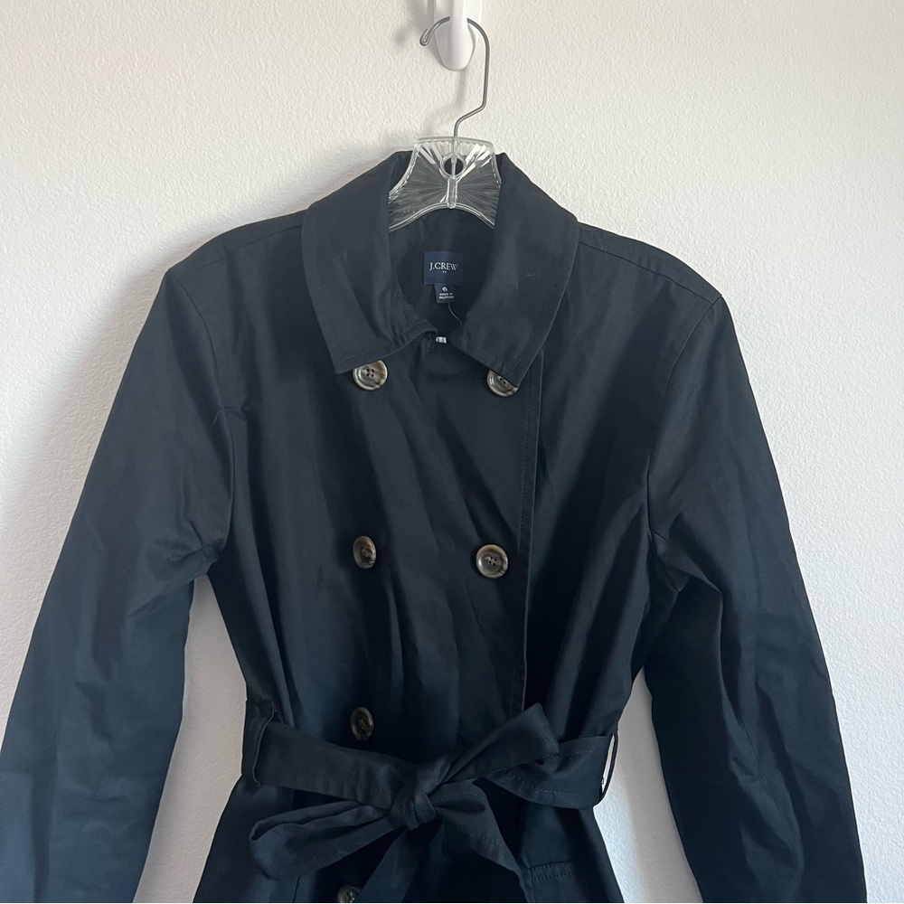 J. Crew Factory Black Trench Coat Size: 6 NWT - Picture 4 of 12